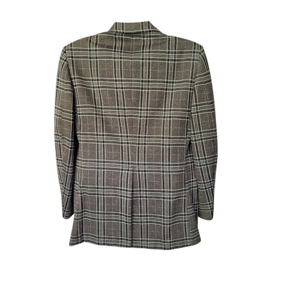 1970s Vtg Mens Plaid 42 R Sport Coat Jacket Polyester 70s Blazer Green - Picture 4 of 13